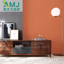  Nordic style ins orange background wall paper living room TV wall bedroom wedding room long fiber non-woven solid color wallpaper