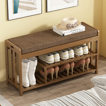 Shoe rack simple household good-looking solid wood door rack bamboo dust-proof belt curtain without door storage shoe cabinet multi-layer