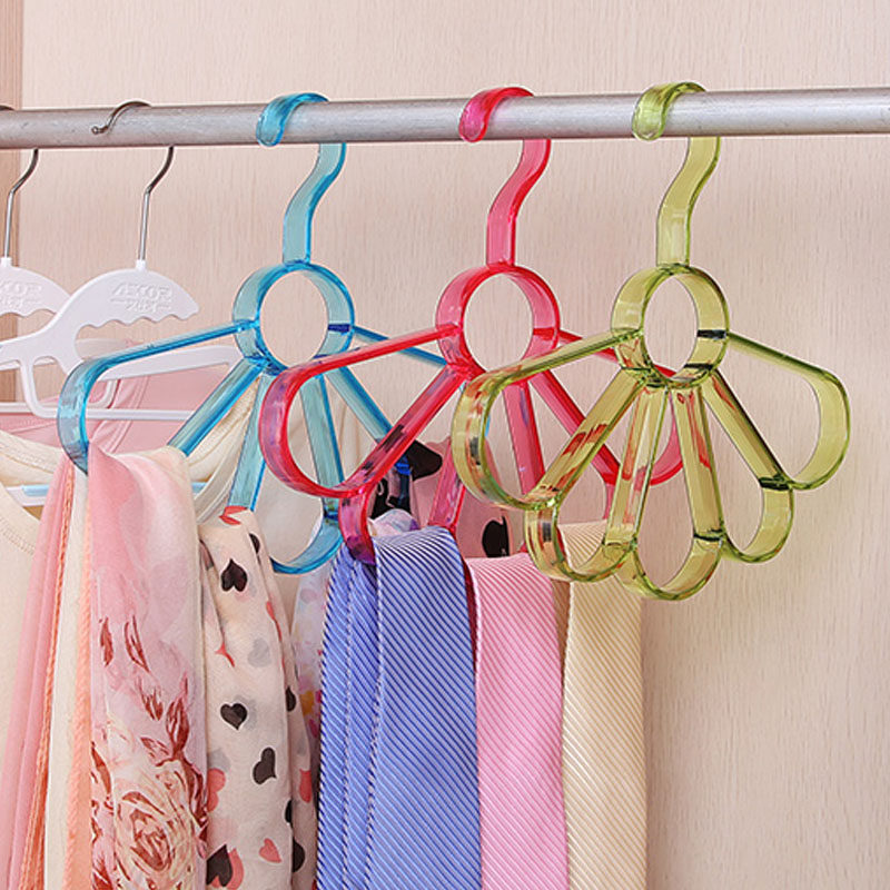 Colorful Nordic wind circle scarf rack Multi-purpose hanger hanger Plastic scarf tie rack Flower scarf rack