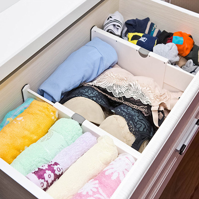 Drawer finishing divider Plastic partition classification diy household wardrobe storage telescopic partition baffle
