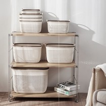 Kitchen imitation rattan hollow sundries storage basket basket snack storage box plastic desktop storage basket bath basket