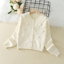 Girls autumn clothes cardio-hoodie college wind sweater round collar jacket 2022 new female CUHK Childrens spring and autumn cash-knitted sweatshirt