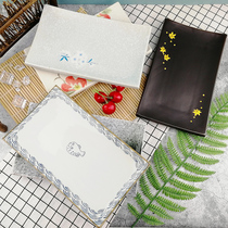 Japanese Cuisine Restaurant American Sushi Titian Roo Ceramic Pan Grilled Fish Barbecue Plate Iron Plate flat Rectangular Porcelain Dish