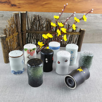 Day Style Glazed Down Color Kitchenette Seasoned Jar Salt Chili Powder Jar Ceramic With Hole Pepper Chicken Fine Powder Bottle Sprinkle Sprinkle