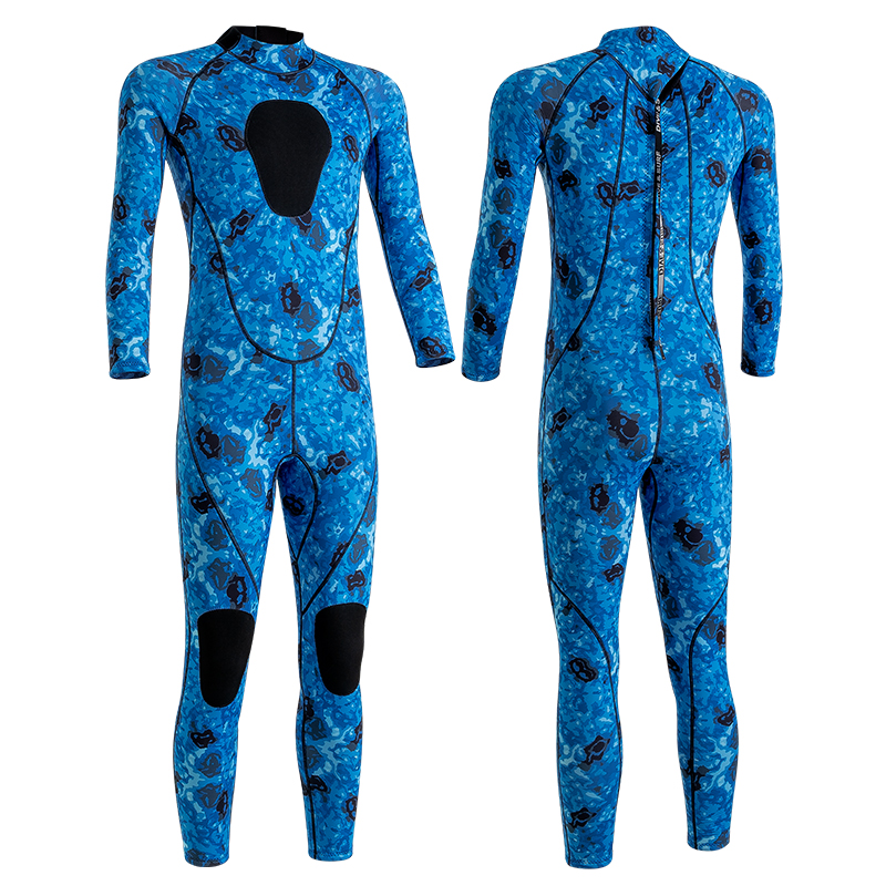 New 3mm wetsuit women's one-piece warm surfing wetsuit men's long-sleeved cold-proof snorkeling winter swimsuit pants custom
