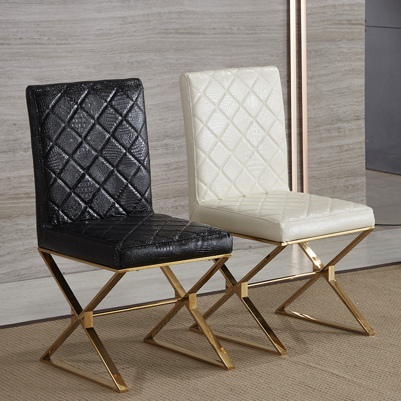 Light extravaganza Stainless Steel Book Table And Chairs Rear Modern Minima Home Dining Table And Chairs Chairs Ins Wind Designer Dining Chairs