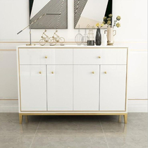 Light luxury Hong Kong-style shoe cabinet locker postmodern simple gold-plated paint stainless steel entrance hall entrance entrance cabinet