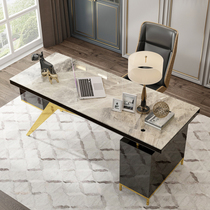  Light luxury study desk Medical beauty negotiation table American rock board desk Modern minimalist model room high-end computer desk