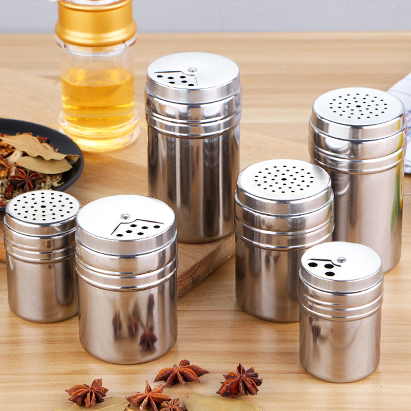 Stainless steel roast rotating baked seasoning bottle kitchen condiments spice box seasoning jar paprika sprinkler jar bottle
