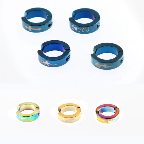 Мужские серьги из нержавеющей стали, черные модные клипсы, без проколов ушей, в корейском стиле