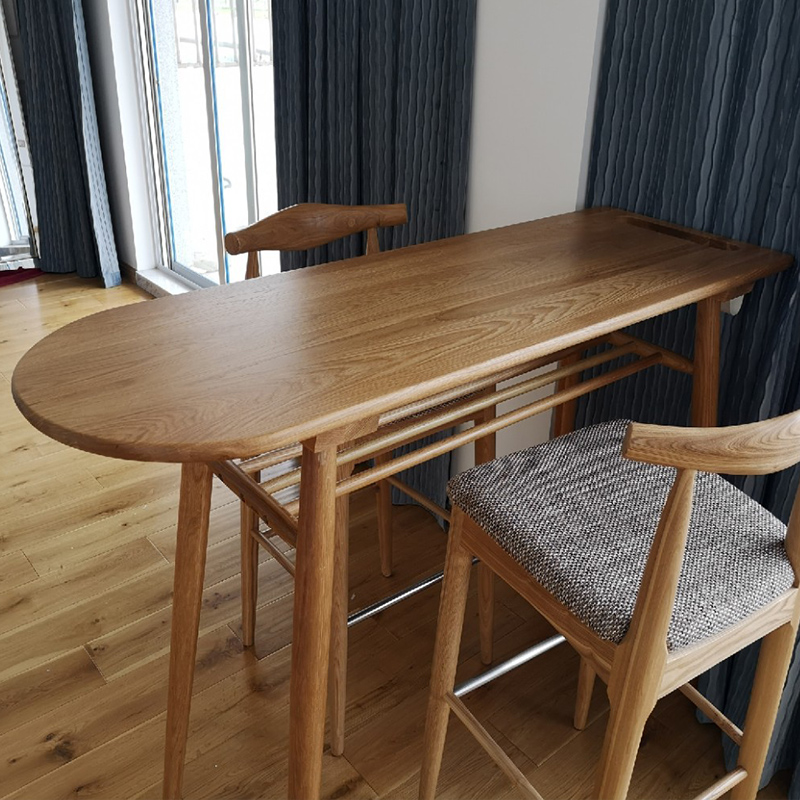 Solid wood bar table home partition by the window family kitchen living room balcony by the window Nordic dining table integrated high table
