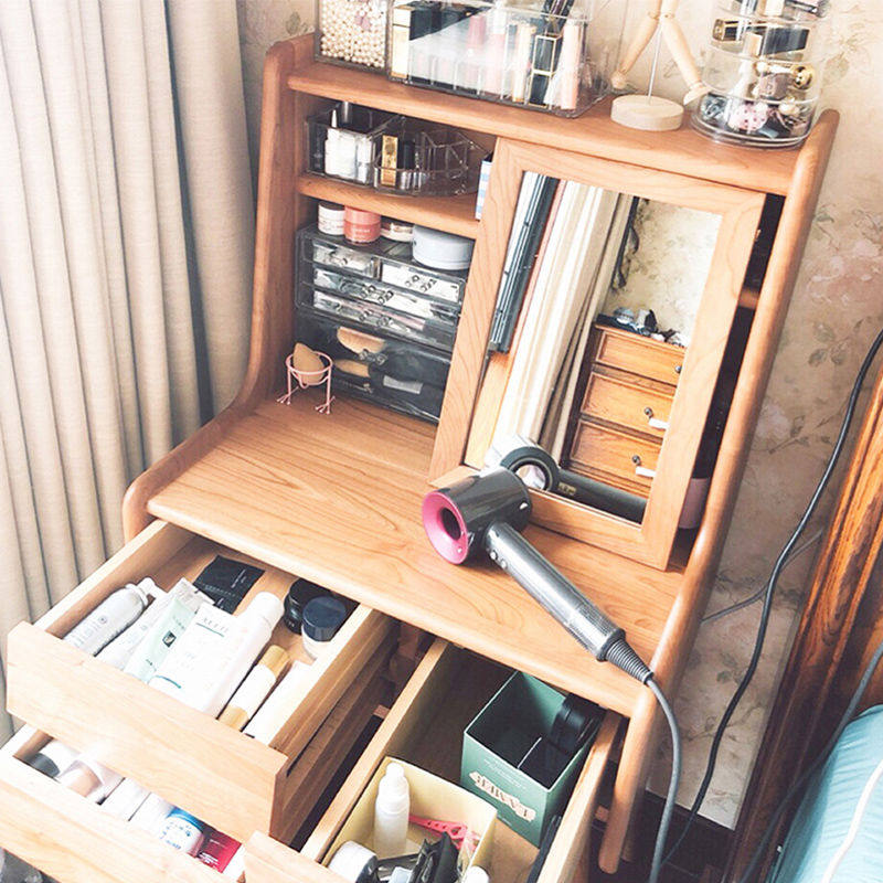 Solid wood dressing table bedroom small apartment cherry wood ins wind Nordic dressing table modern minimalist dressing table 60cm