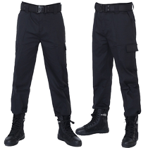 Winter security pants mens velvet thickened black wear-resistant training pants autumn and winter outdoor cold-proof duty work cotton pants