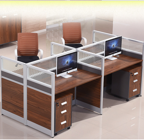 Shanghai office furniture family of four people 6 desk chair combined screen partition working position staff computer desk position