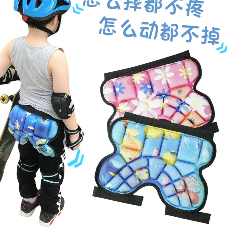 Tã lót cho trẻ em trượt patin, miếng lót đầu gối, miếng lót khuỷu tay, mũ bảo hiểm, bộ đồ bảo hộ chống ngã, áo khoác chống trượt mông - Dụng cụ thể thao