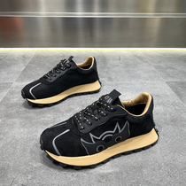 Mens shoes 2022 new autumn and winter models genuine leather Agan shoes trend thick bottom heightening old daddy shoes 100 hitch sports casual shoes