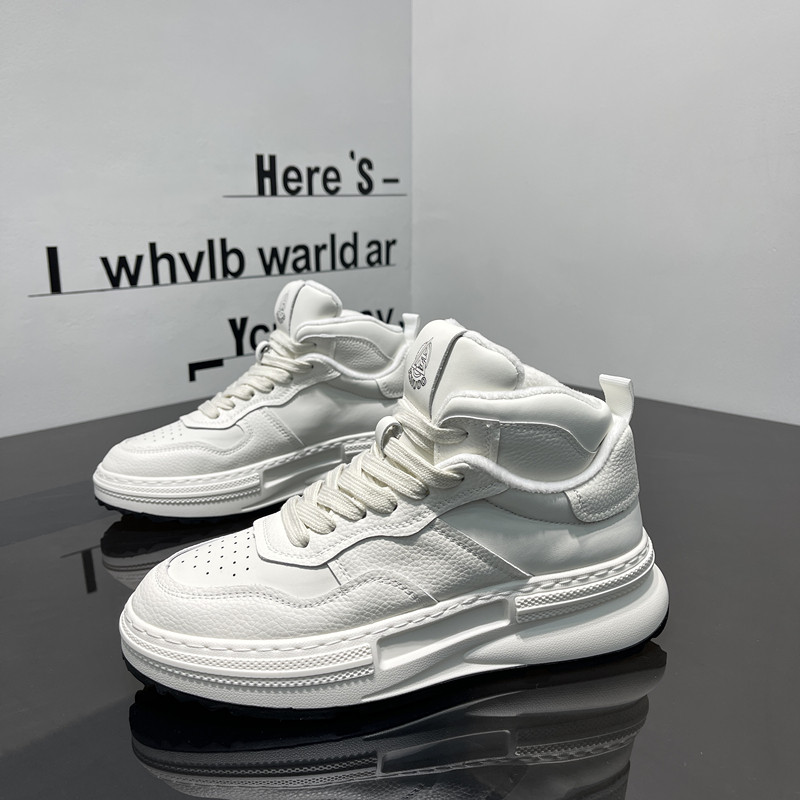 Men's shoes 2022 new winter plus thickening high - help shoes trend and heating cotton shoes thick plate shoes small white shoes
