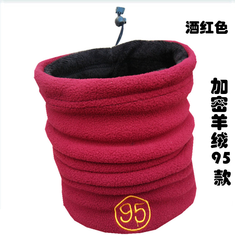 Ngoài trời lông cừu bib nam và nữ thiết lập mũ trùm đầu mùa đông đa chức năng thể thao cưỡi mũ trùm mặt nạ ấm mũ khăn đi phượt đa năng