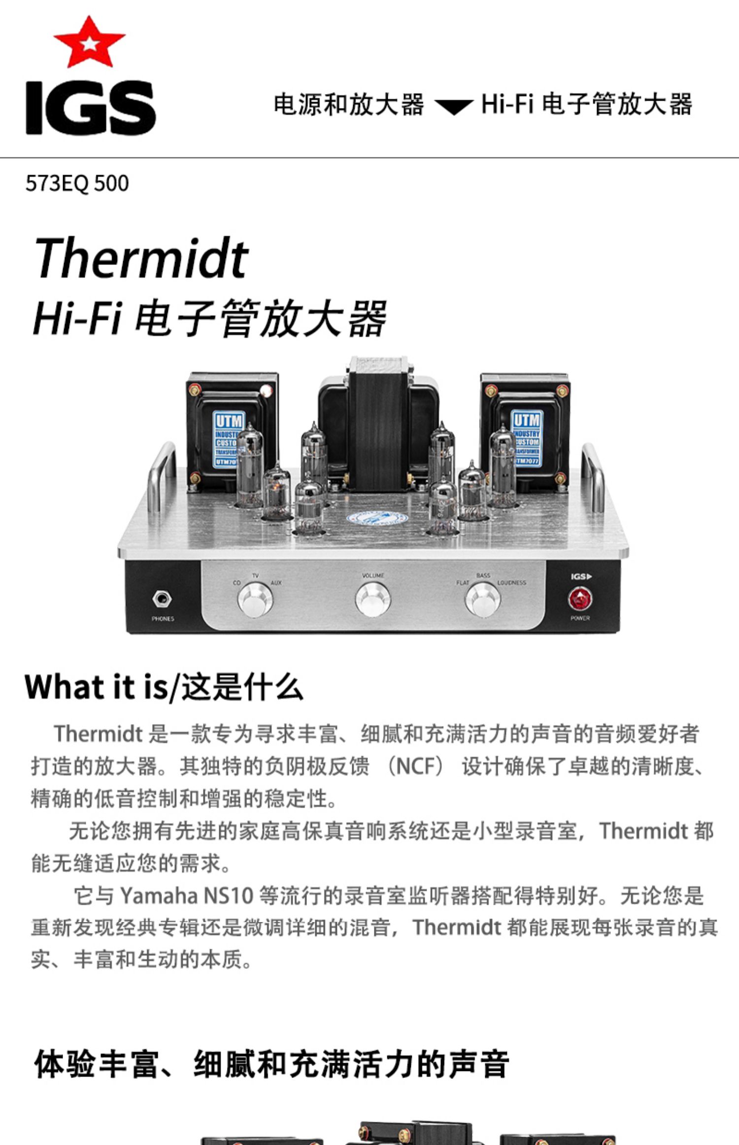 IGS Thermidt Hi-fi 电子管放大器