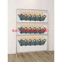 Store multi-layer hanging display rack underwear clothes adjustable brushed simple rack silver underwear stainless steel shelf height