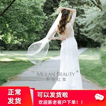 Travel photo single-layer Korean Super fairy bride wedding photography bridal yarn wedding headwear iron hair comb