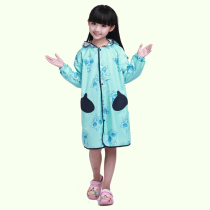 Childrens raincoat Male and female children kindergarten baby primary school raincoat with school bag Cartoon dinosaur one-piece raincoat set