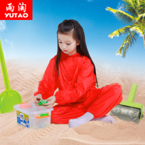 Childrens raincoat one-piece male and female children Korean baby kindergarten raincoat play sand coat graffiti painting raincoat children