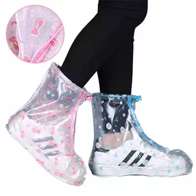 Rainshoe cover Men's and women's shoe cover waterproof rainy day rainshoe cover Non-slip thickened wear-resistant children's rainshoe cover outdoor students
