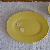 Саксорическая кафетерия Cafeteria японское писатель Hana Stone Compware лимонная желтая обеденная тарелка ручной работы. Новый продукт