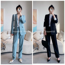 Love of Flipped Suit Control ~ Japanese expensive jil single buckle waist waist suit jacket pants 210119