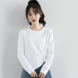 Весенний дизайнерский белый осенний короткий цветной приятный телу лонгслив, тренд сезона