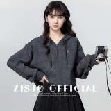 Осенняя толстовка с капюшоном с молнией, дизайнерская короткая повязка на голову, в американском стиле, на молнии, оверсайз