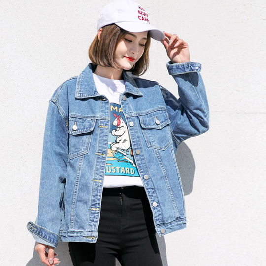 Zisuo 2026 Spring New Washed Denim Jacket for Women, Korean Style Loose Fit Student Versatile Short Denim Coat