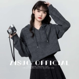 Осенняя толстовка с капюшоном с молнией, дизайнерская короткая повязка на голову, в американском стиле, на молнии, оверсайз