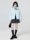 Blue stand collar down jacket for women 2026 winter new white duck down thickened warm bread coat short top