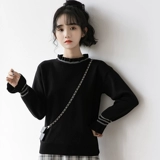 Демисезонный небольшой дизайнерский свитер, приятный телу лонгслив, тренд сезона, высокий воротник