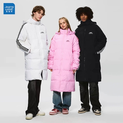 Jeanswest/真维斯新款过膝时尚潮流洋气加厚宽松保暖长款羽绒服女