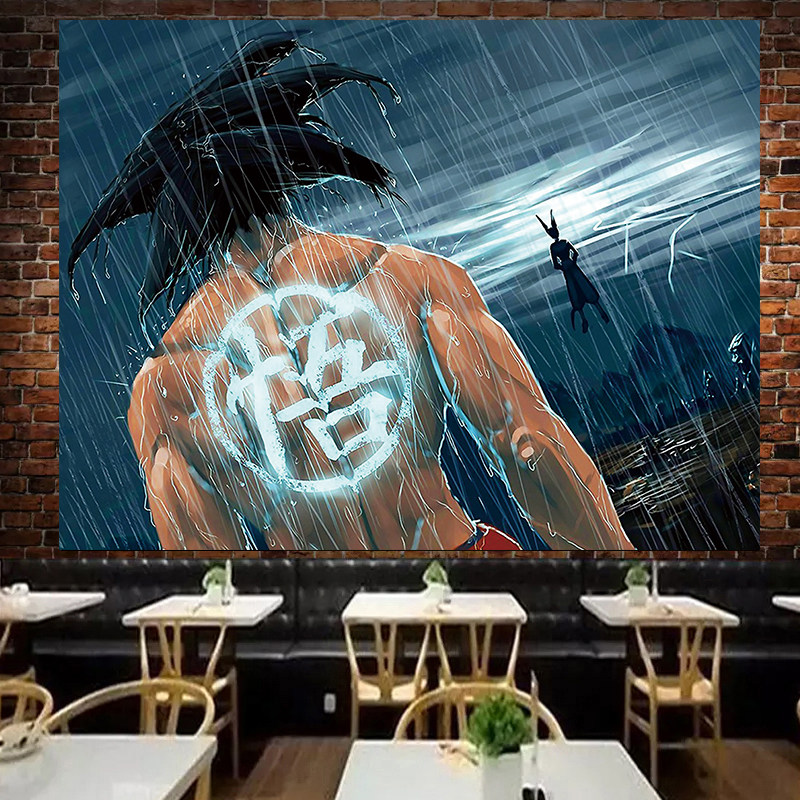 Seven dragons ball moving cartoon background Bins hanging cloth headboard wall cloth bedroom humbling nets red canvas wall decoration tapestry