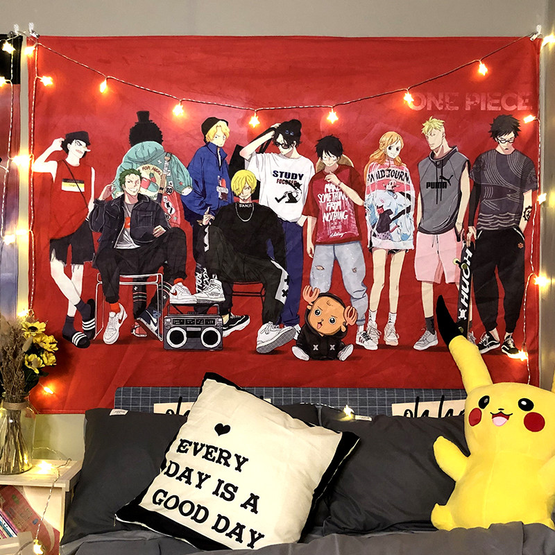 One Piece anime tide brand background cloth ins hanging cloth bedroom bedside wall cloth dormitory vibrato net red decorative canvas