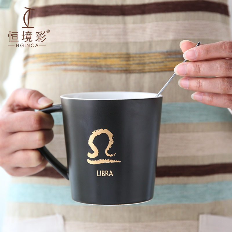 Twelve constellations large capacity mug Nordic style couple water cup Student creative personality gift cup Custom cup