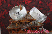 Guizhou Miao silver bracelet National dance performance clothing Hat collar Miao silver 2 5 cm bracelet