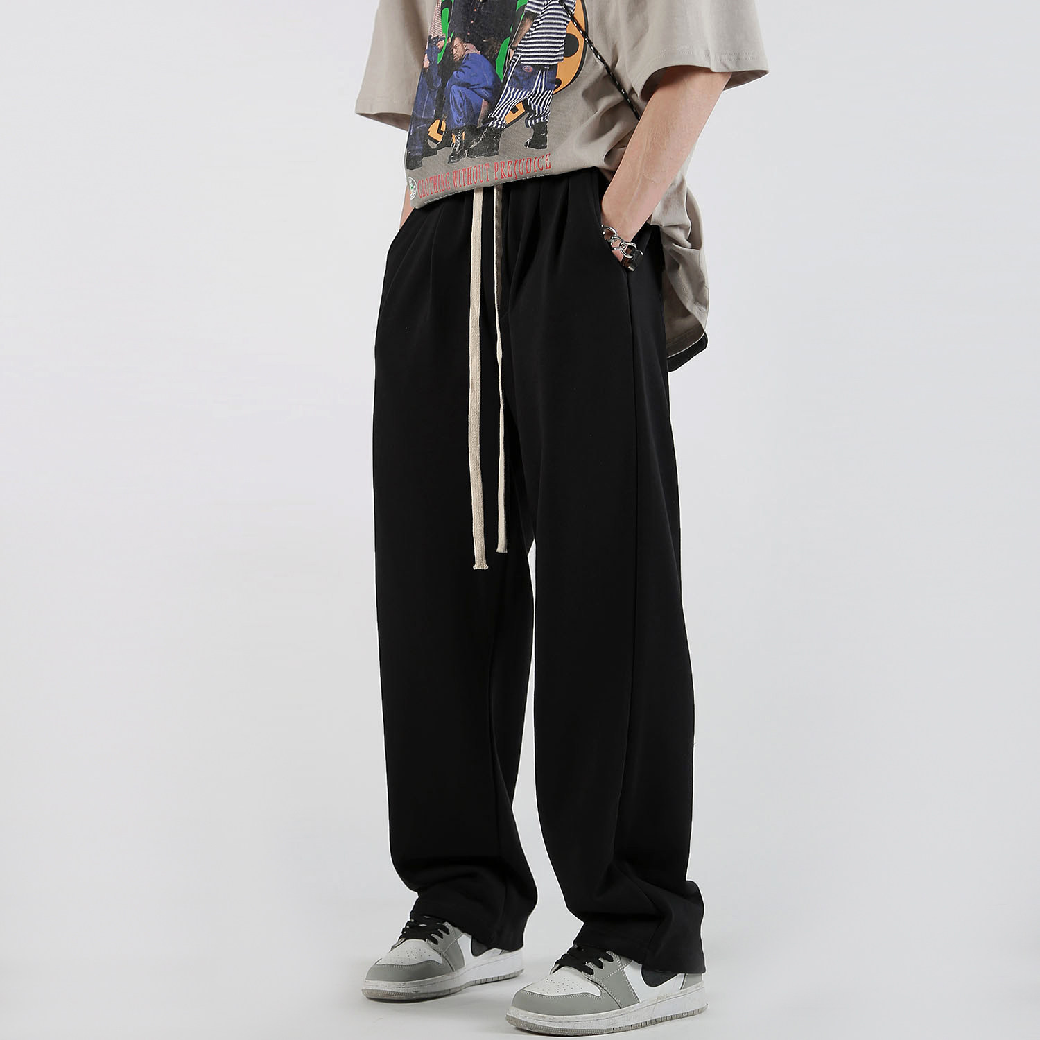 G404life American high street sweatpants male loose broadlegged pants boomers Pendant Sens Casual Straight Drum Pants