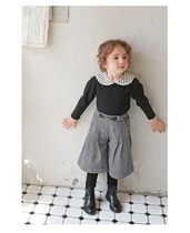 Spot niche brand Puella flo Autumn Winter Children girl doll collar top black 95cm