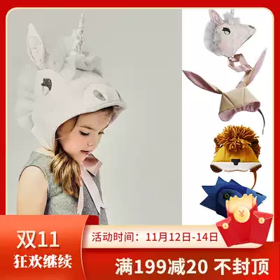 Fat Home Spot Made in America Little Goodall Children Unicorn Wool Woolen Ear Hood