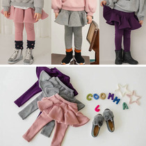 Spot niche trend brand autumn and winter childrens girls velvet thickened culottes leggings
