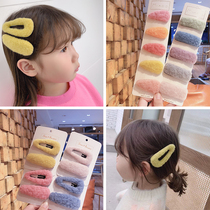 Spot autumn and winter childrens plush princess candy color fabric childrens baby BB clip duckbill clip side set