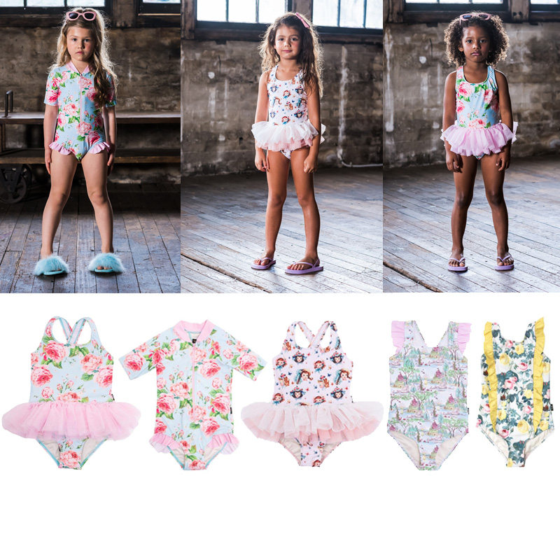 Spot Australian Fashion Brand Rock Your Baby Girls Gauze Bathing Suit One-piece Swimsuit