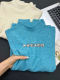 Fresh and Elegant Turquoise Blue Super Flattering Knit Base Shirt for Women, Autumn and Winter Inner Layer, Half Turtleneck Sweater for Layering