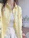 2026 New Dopamine Cream Yellow Pure Cotton Shirt for Women, Summer Layered Loose Shirt Jacket, Fresh and Simple Style