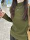 Vintage Green Unique and Beautiful Base Layer Sweater for Women, Autumn and Winter Warm Knit Inner Layer with Stand Collar, Soft and Trendy Top